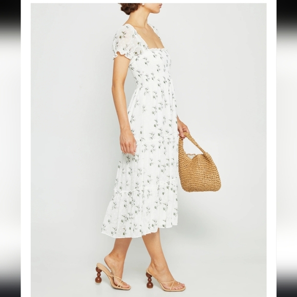 NWT! O.P.T. , Cypress Midi Dress, White/Green/Lilac, Size Large, MSRP $148 - Picture 3 of 13